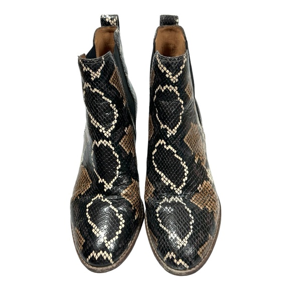 Madewell Snakeskin Leather Regan Booties Women's 9.5 Pull On Block Heel - Picture 9 of 12